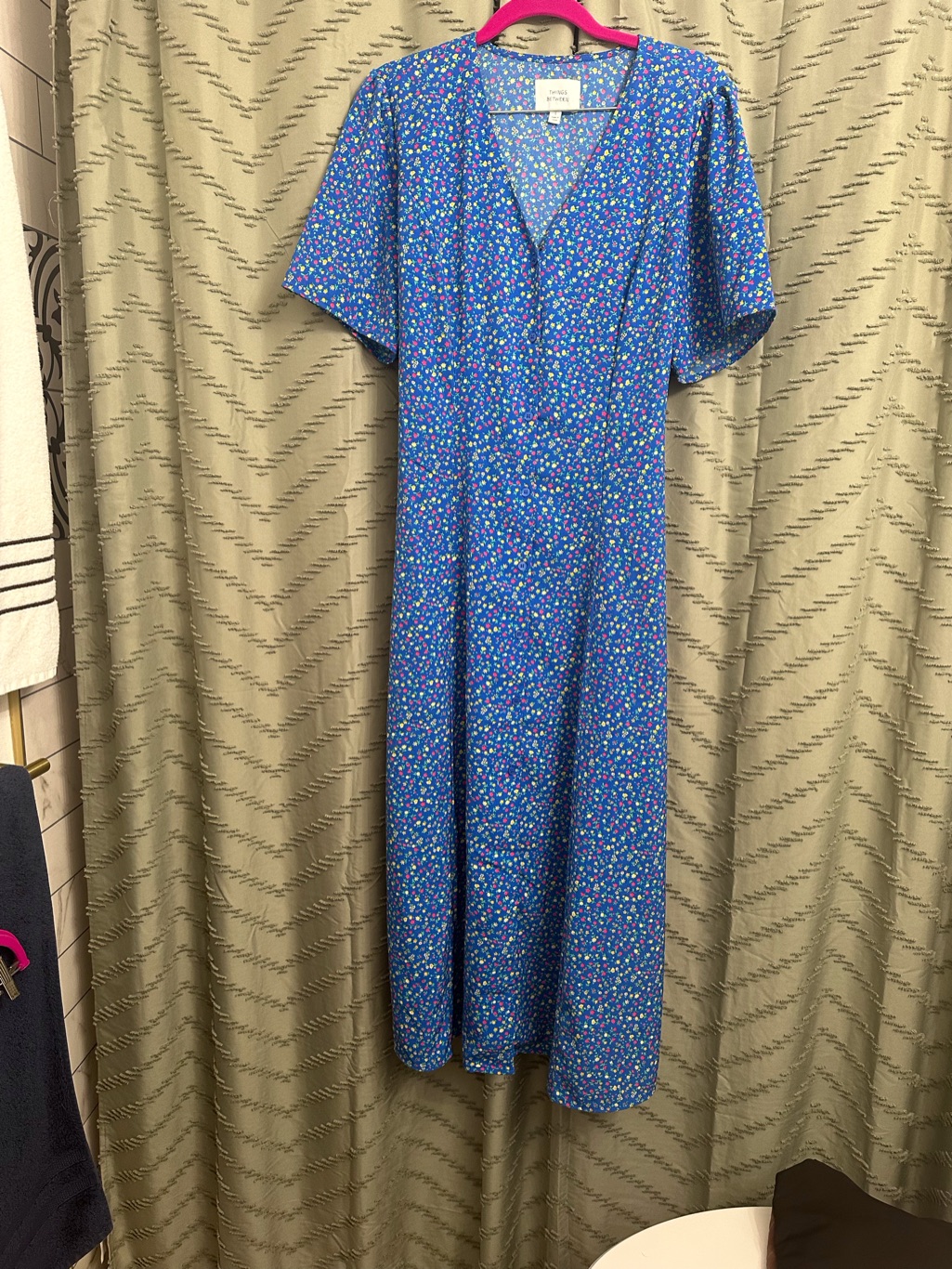 Things Between Midi Dress Size L Men Cottage Core Floral Print
